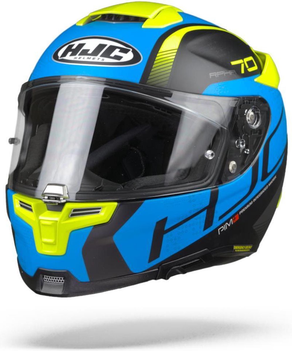 HJC RPHA 70 Vias Mc2Sf Grijs Blauw Fluo Geel Integraalhelm - Motorhelm - Maat S