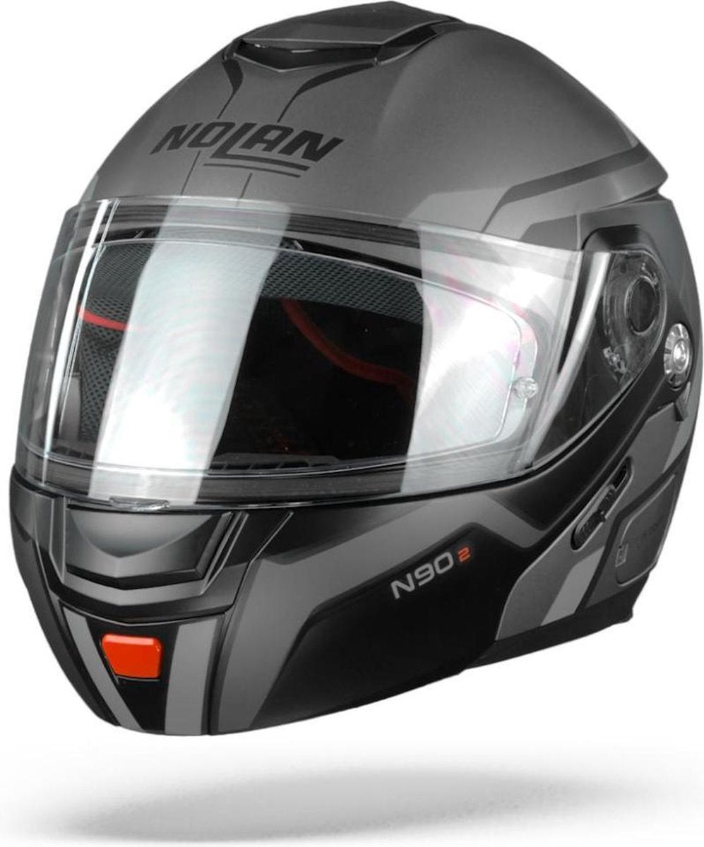 Nolan N90-2 Meridianus 30 Flat Lava Grey Silver Systeemhelm - Motorhelm - Maat XL