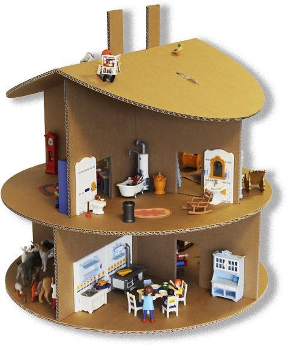 KarTent - Kartonnen Poppenhuis Rond - Cadeau van Duurzaam Karton