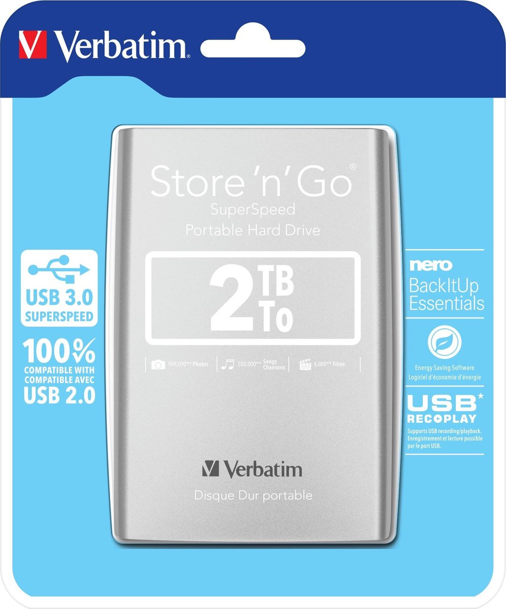 Verbatim Store 'n' Go Ultra Slim - Externe harde schijf - 2 TB
