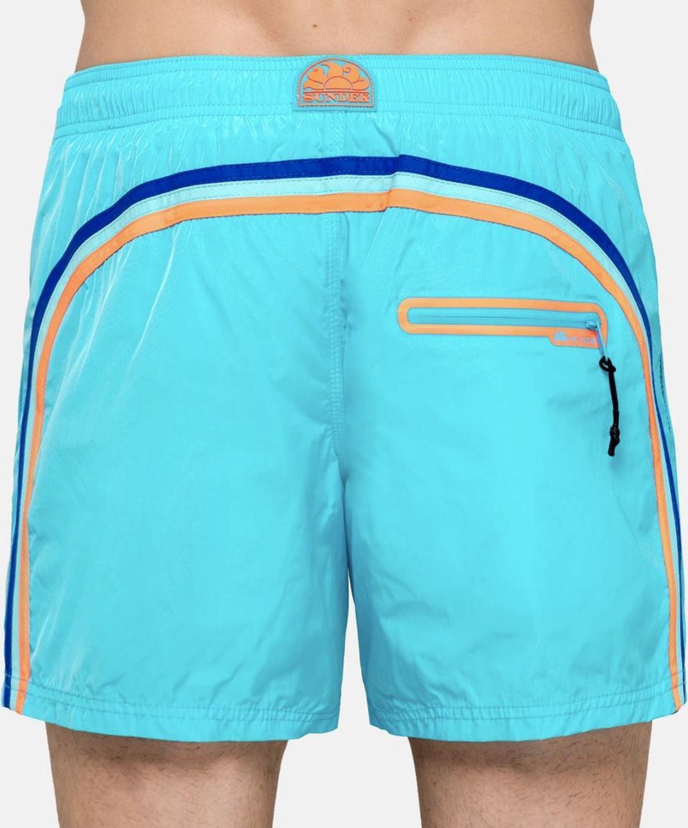 Sundek M552 Uni Board short Heren - M552 14Mid Lengte Zwembroek met Sundek regenboog en Sundek logo - Maat XL  - Kleur  Blauw / Cornflower