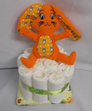 1 laag pampertaart bunny oranje