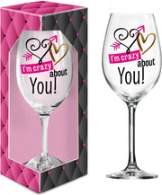 XXL wijn glas I'm crazy about you