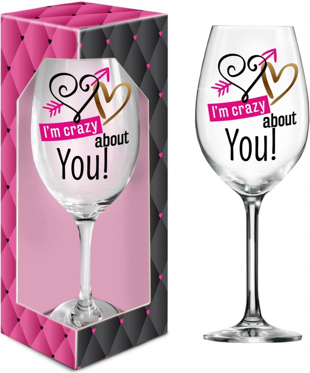XXL wijn glas I'm crazy about you