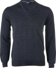 OLYMP heren trui wol - V-hals - antraciet -  Maat M