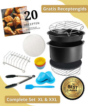 Onevida - Heteluchtfriteuse XL & XXL accessoireset | Complete Set | universeel | Incl e-book met 20 heerlijke recepten