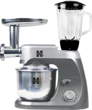 Herzberg - Keukenmachine Multifunctionele - Keuken robot 5 Liter - 3 in 1 Keukenrobot mixer xl - 10 snelheden - Met Planetaire Slagkracht - Zilver Kleur - HG-5029