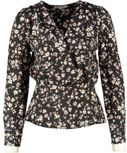 Morgan shiny blouse zwart multi - valt kleiner - Maat 36