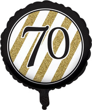Zwarte en goudkleurige 70 jaar aluminium ballon - Feestdecoratievoorwerp