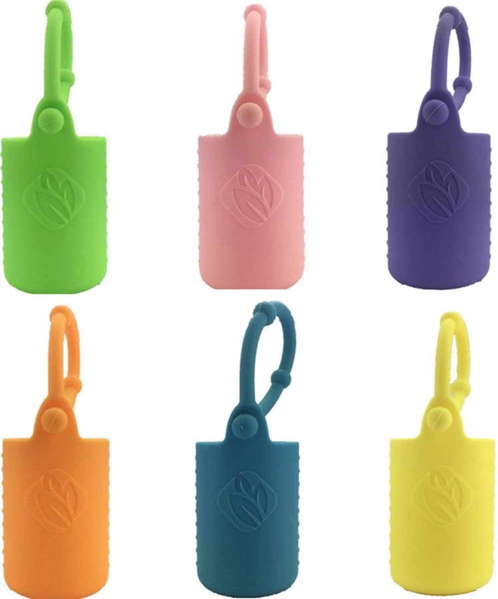 Siliconen beschermhoesjes - 5 stuks - voor 15 ml flesjes essentiële olie - aromatherapie