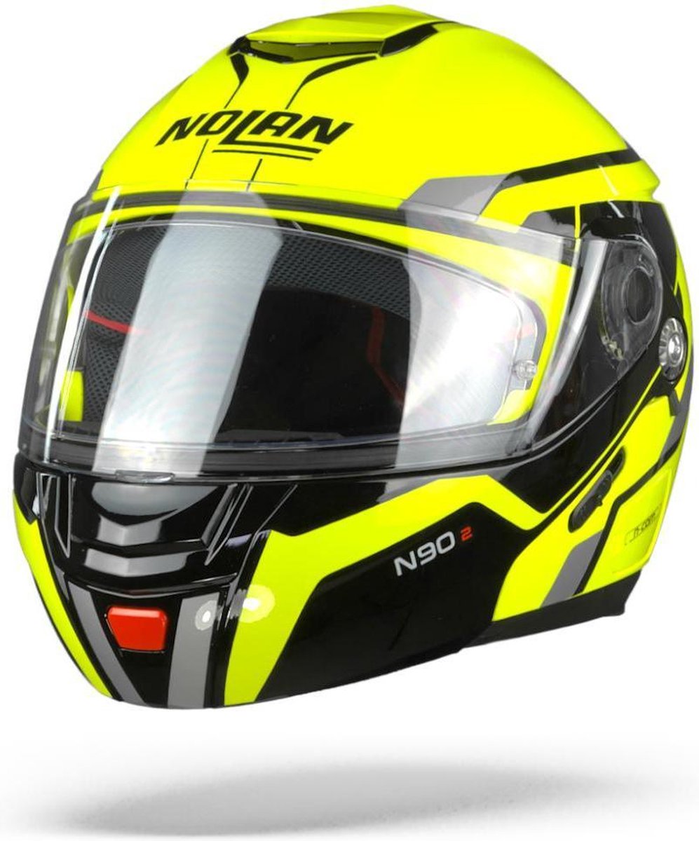 Nolan N90-2 Meridianus 32 Led Yellow Black Silver Systeemhelm - Motorhelm - Maat S