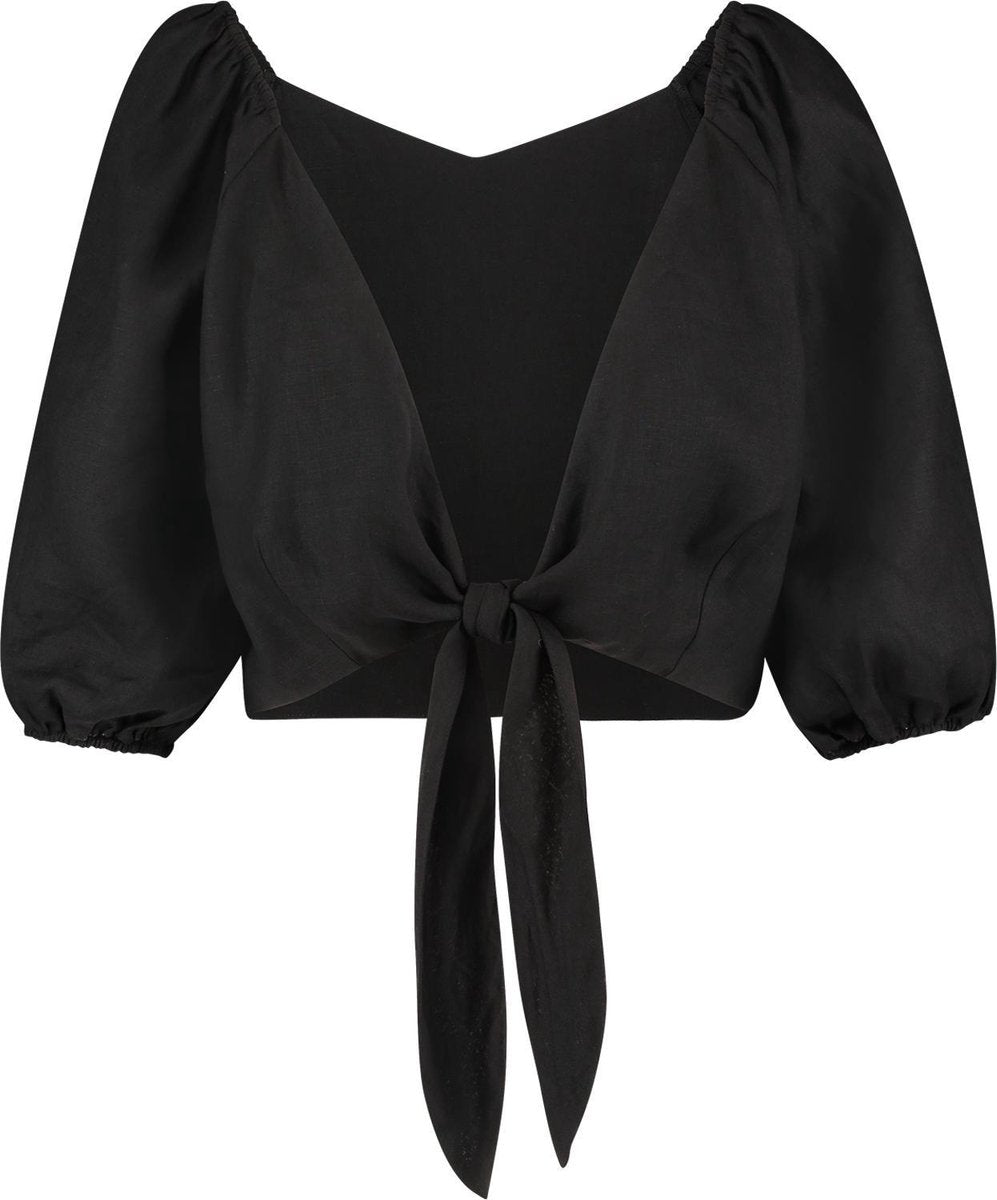 WALLIEN - Dames Omslag Top - Midnight Black - Zwart