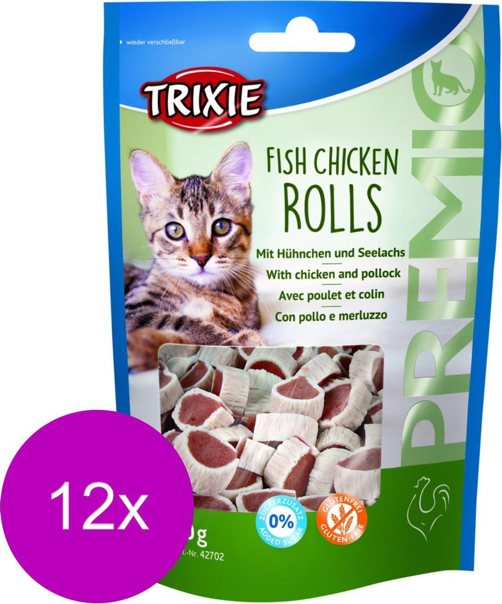 Trixie Premio Rolletjes - Kattensnack - 12 x Vis Kip 50 g