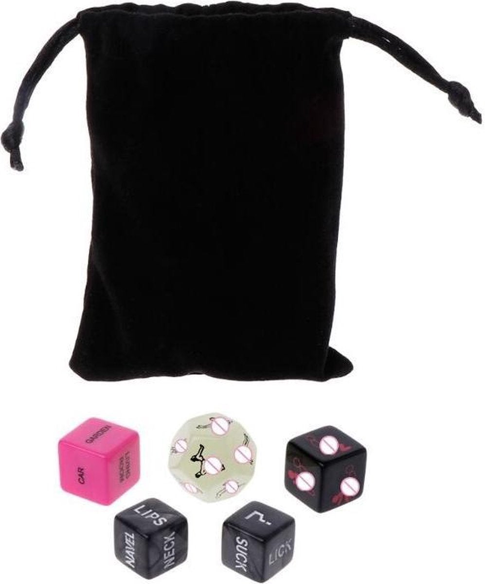 Dobbelspel - Erotisch - Sex Speeltje - 5 Dobbelstenen - Humor voor Volwassen - Liefde - Sexy Houding - Liefhebbers - Humor - Om Cadeau te geven - Verjaardag