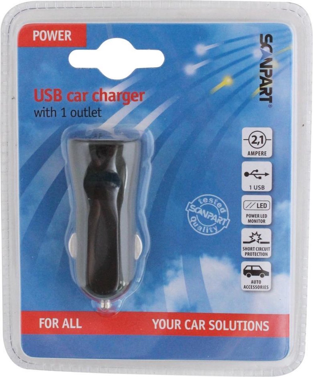 Scanpart Usb 12v Adapt Zwart Los 5v-2.1a