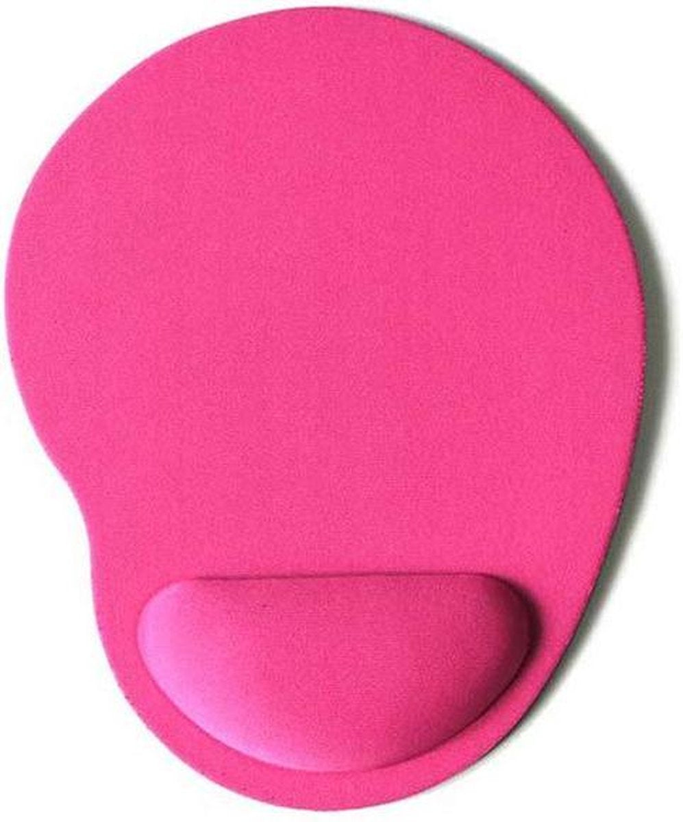 Gadgetpoint | Muismat | Rond | Polssteun | Antislip | Roze