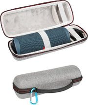 Hard Cover Opberghoes Voor JBL Flip 5 - Speaker Hoes Travel Case - Beschermhoes - Met Accessoire Vak - Grijs