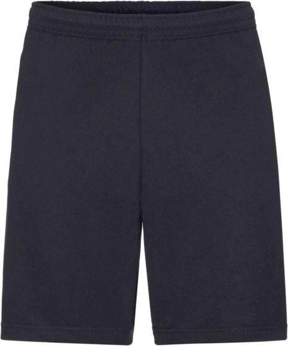 Navy blauwe shorts / korte joggingbroek voor heren - donkerblauw - katoen - kort joggingbroekje S