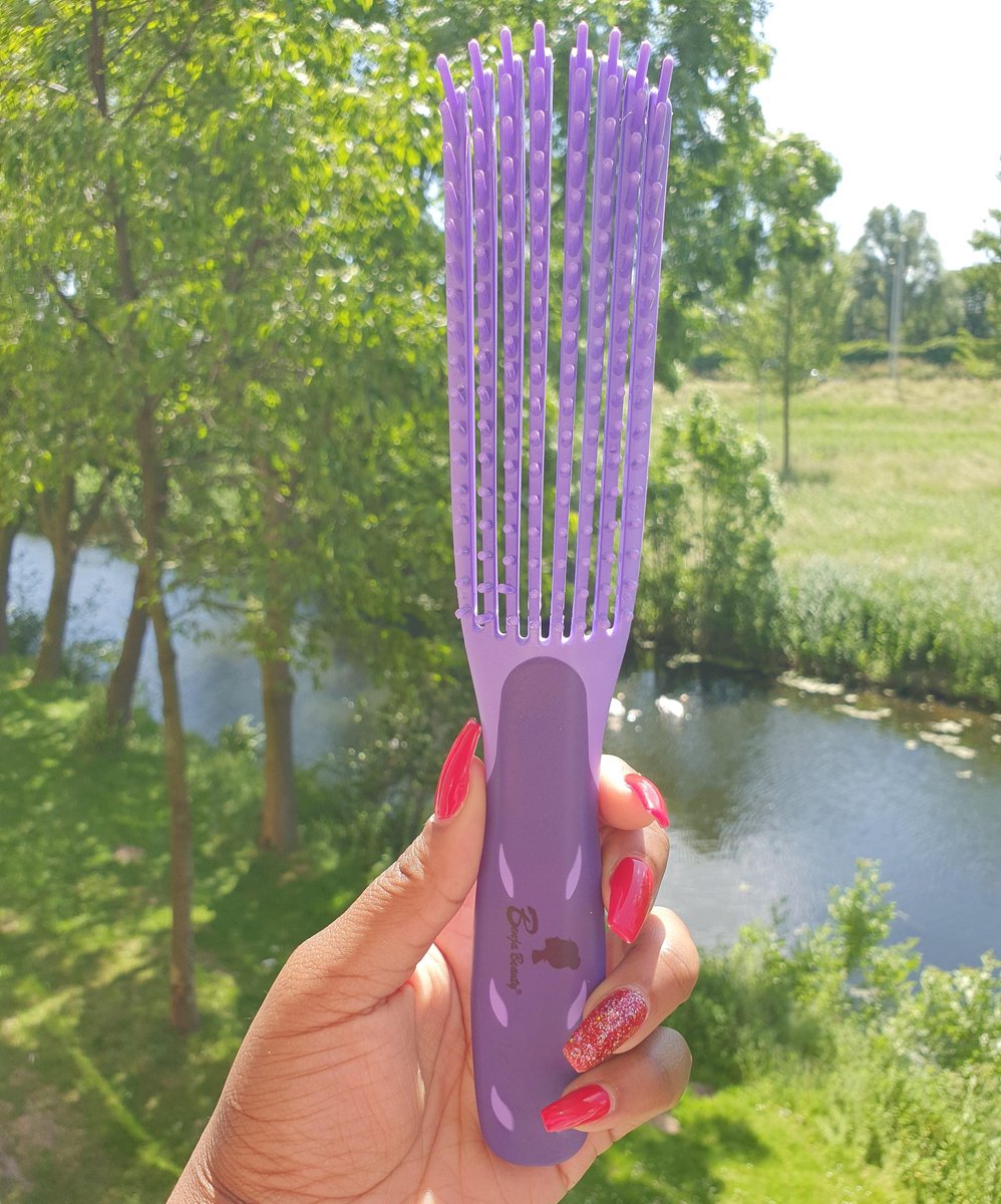 BenjaBeauty® Anti klit Haarborstel|Detangler brush|Haarverzorging|Krullen|Paars