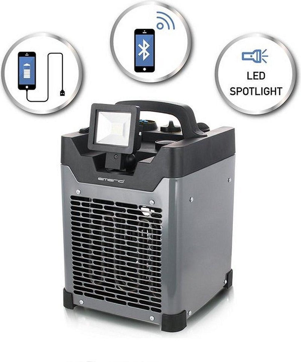 Emerio FH-117205 Ventilatorkachel + LED-Lamp Grijs/Zwart