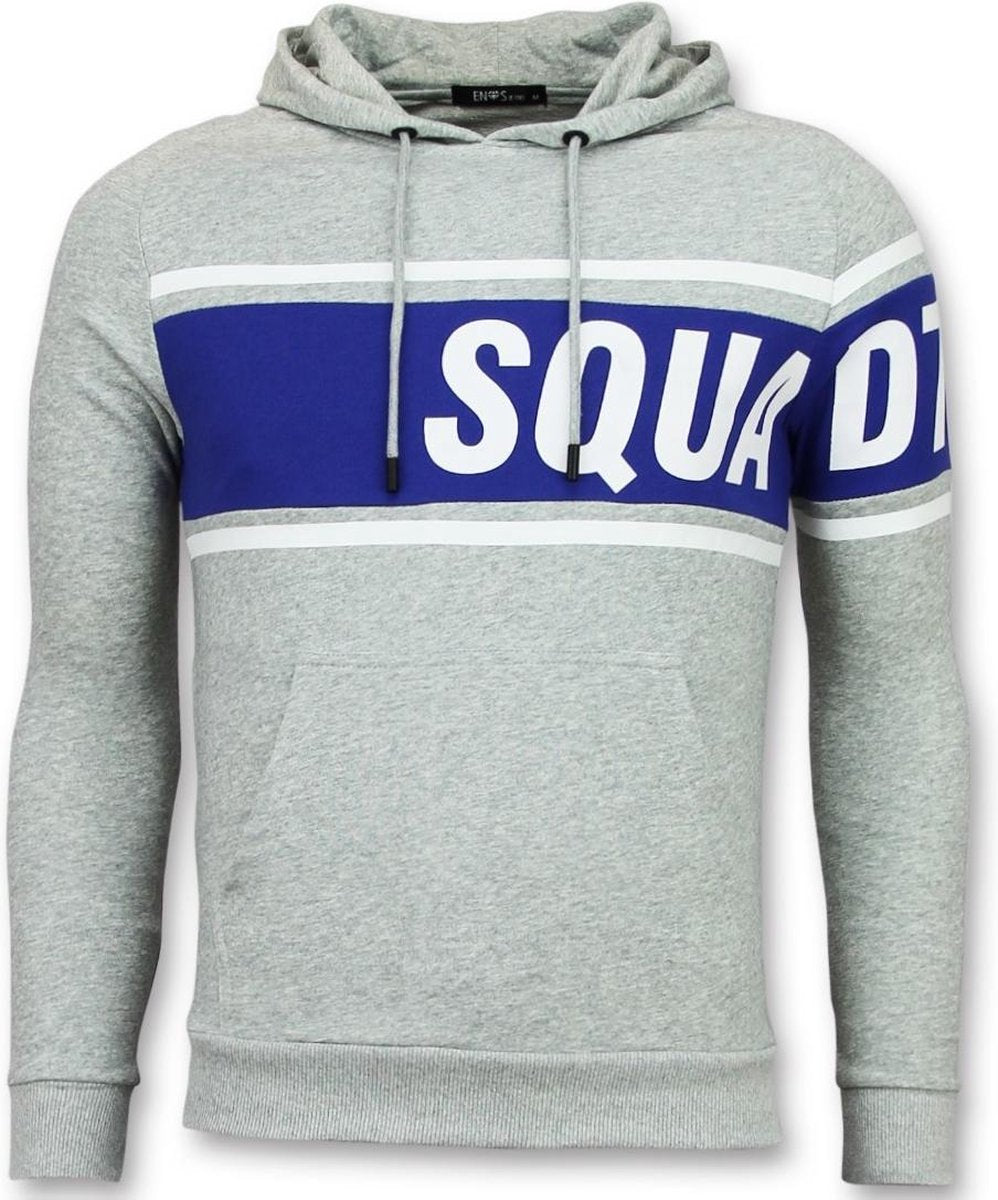Enos Trui met Capuchon - Grijze Hoodie Heren - Blauw - Maten: M