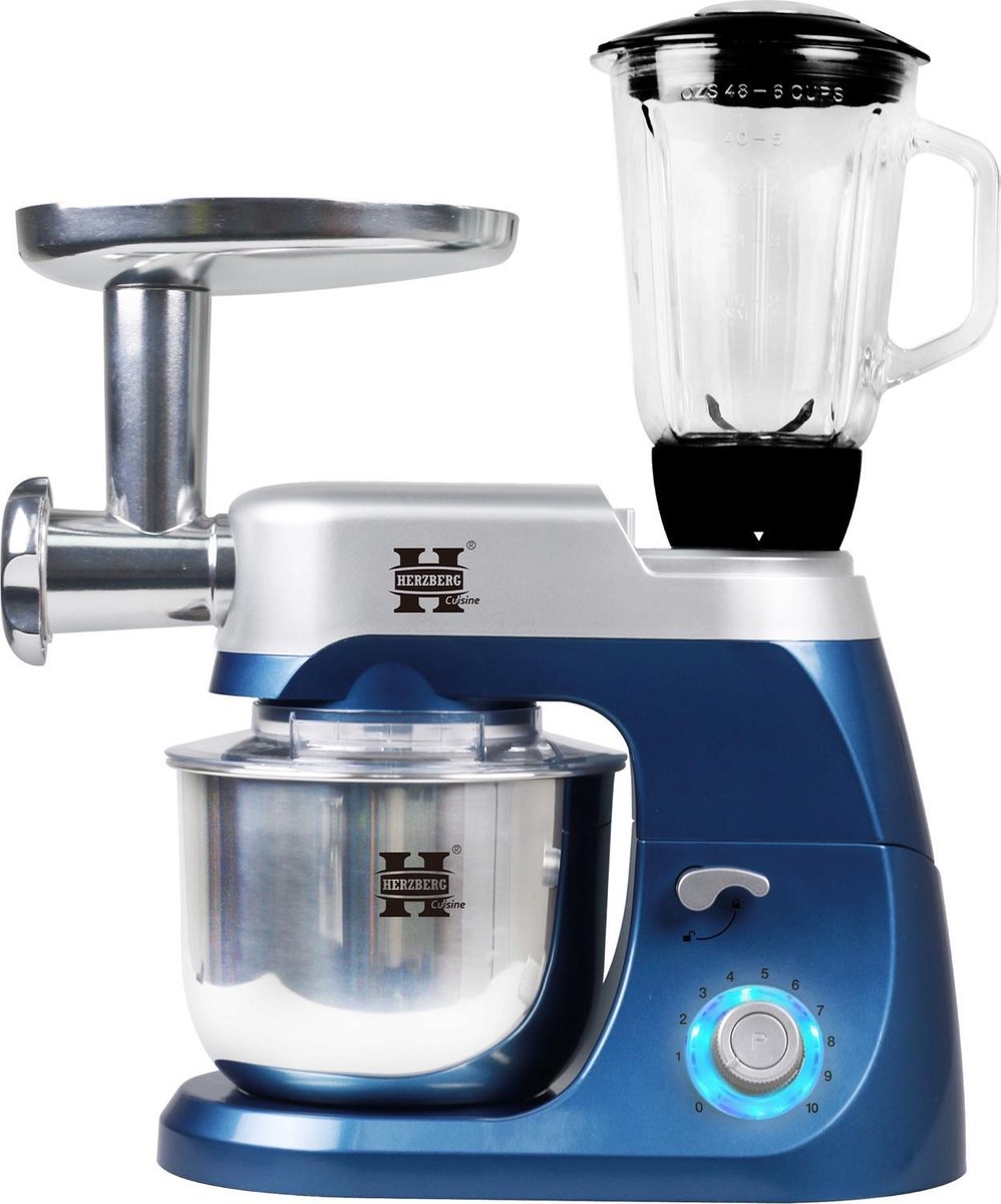 Herzberg Multifunctionele Keukenmachine - 5L Inhoud - RVS -