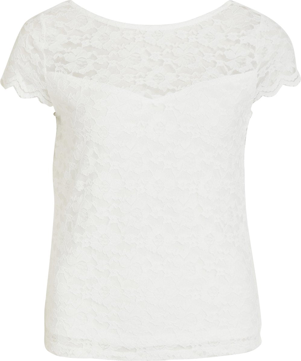 VILA VIKALILA CAPSLEEVE LACE TOP  Dames T-Shirt - Maat XS