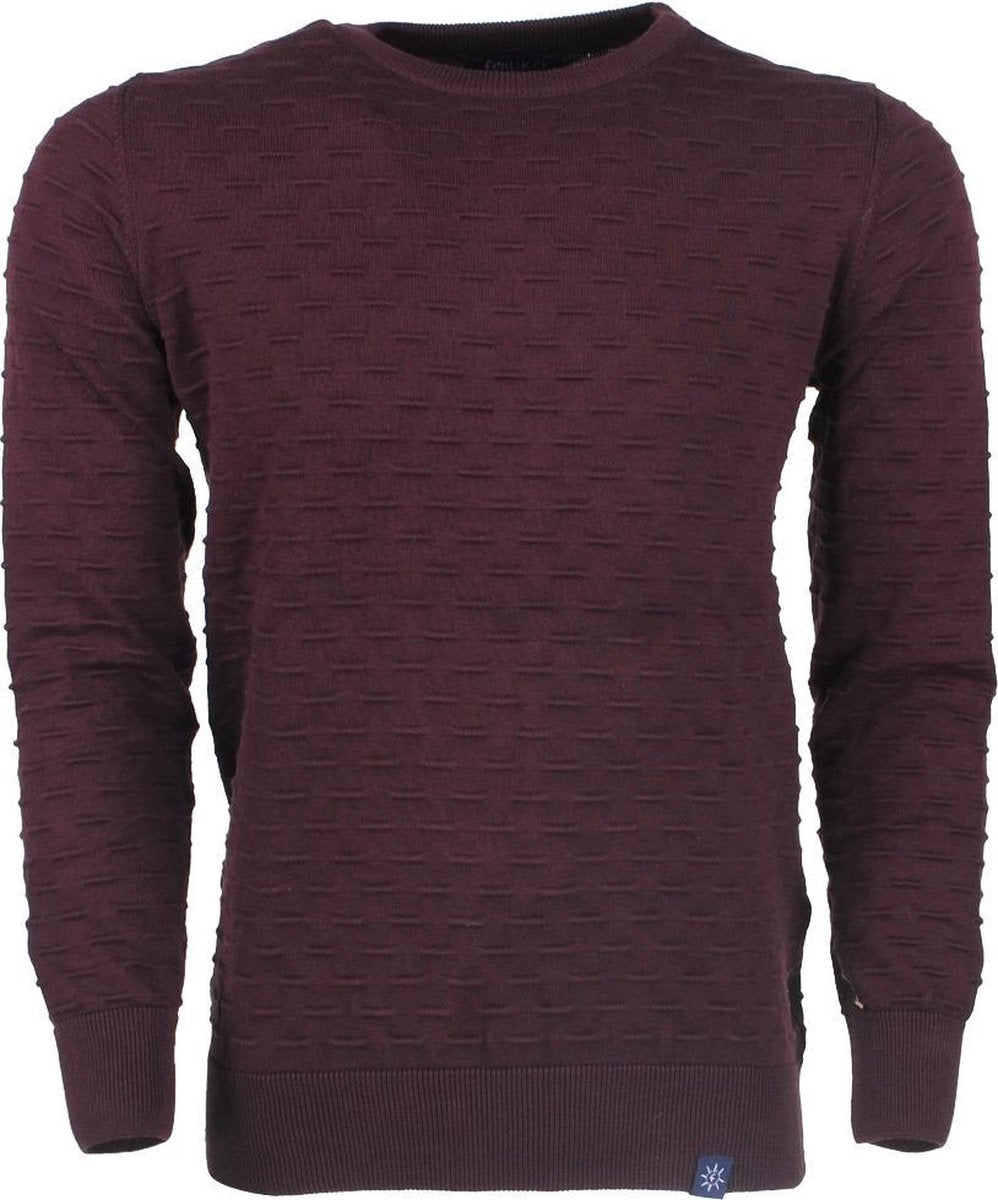 Ferlucci - Exclusieve Heren trui - 100% Katoen - Silvio - Bordo Rood