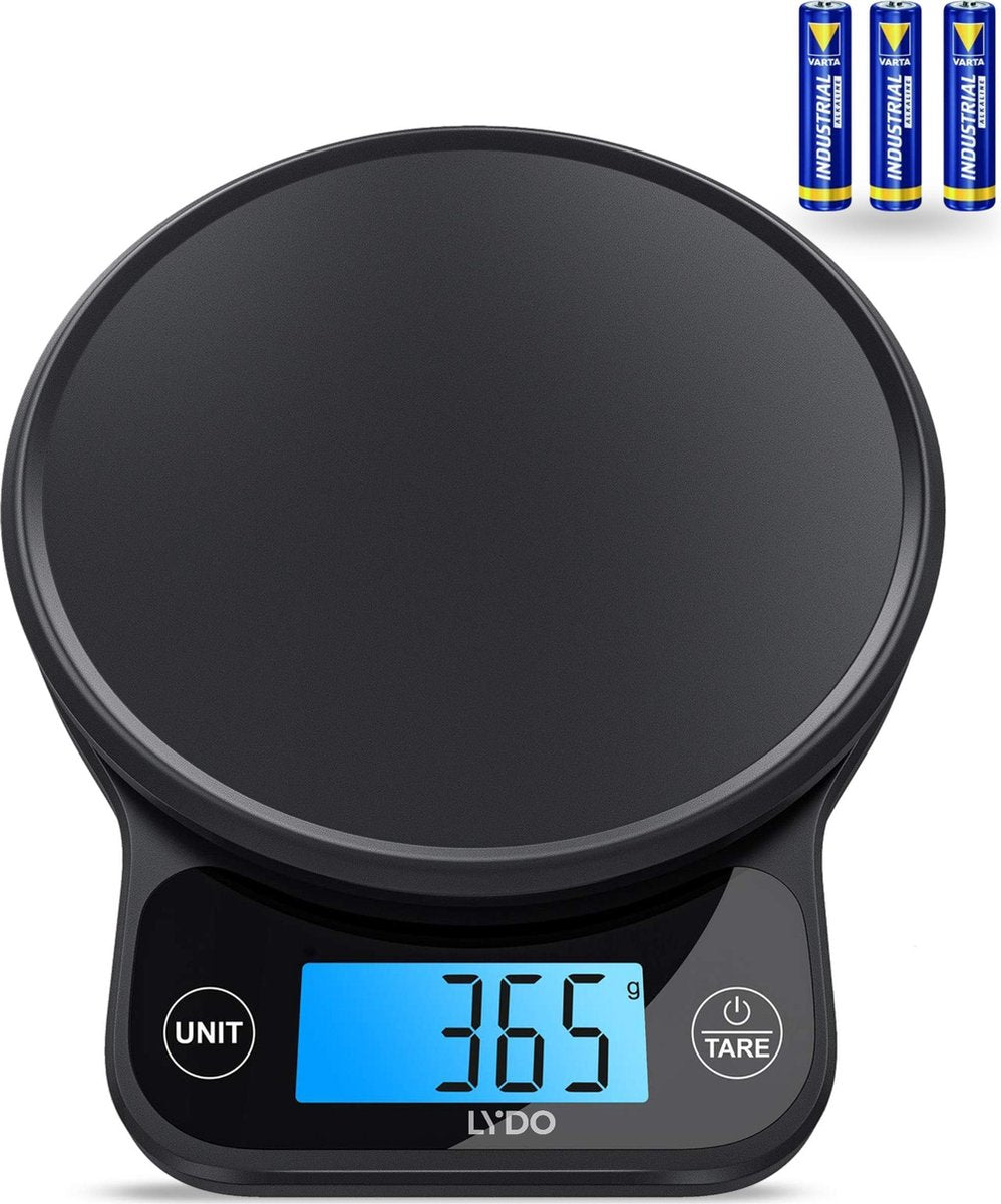 Weegschaal keuken - Digitale precisie keukenweegschaal - BLACK LUXURY - Tarra functie - 1 gr tot 6 kg