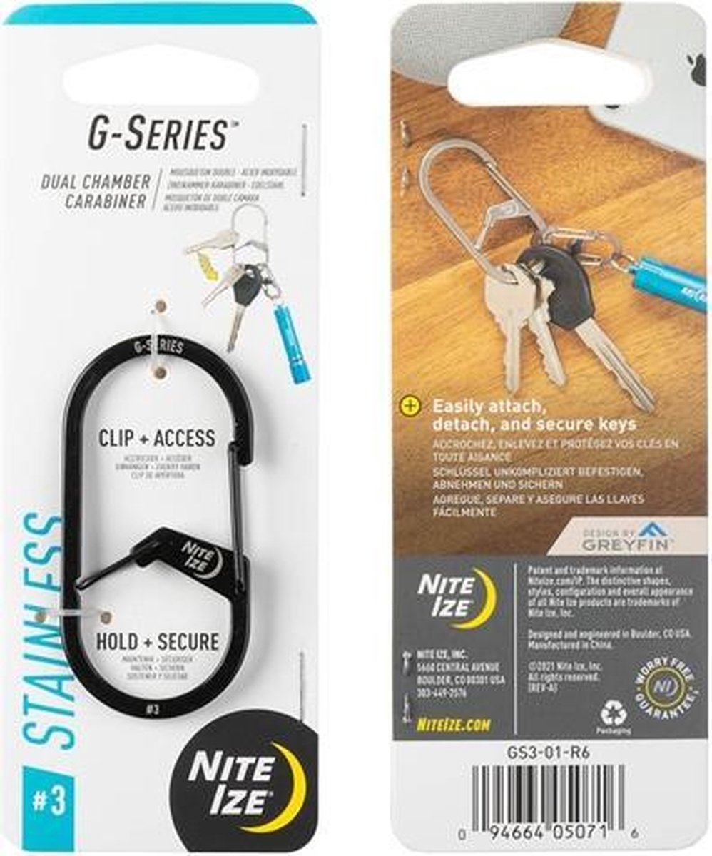 Nite Ize - G-Series Dual Carabiner - #3 - zwart