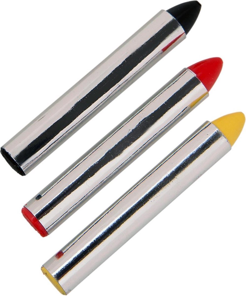 Tib Schminkpotlodenset Wax Zwart/rood/geel 3-delig