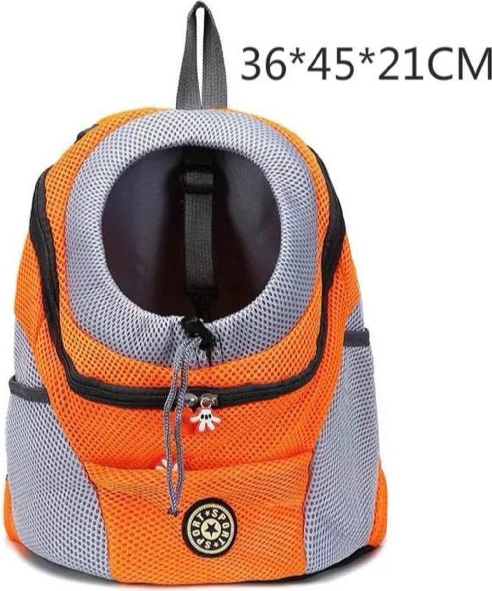 Honden rugzak Oranje| Draagtas puppy | Maat M tm 8 kg