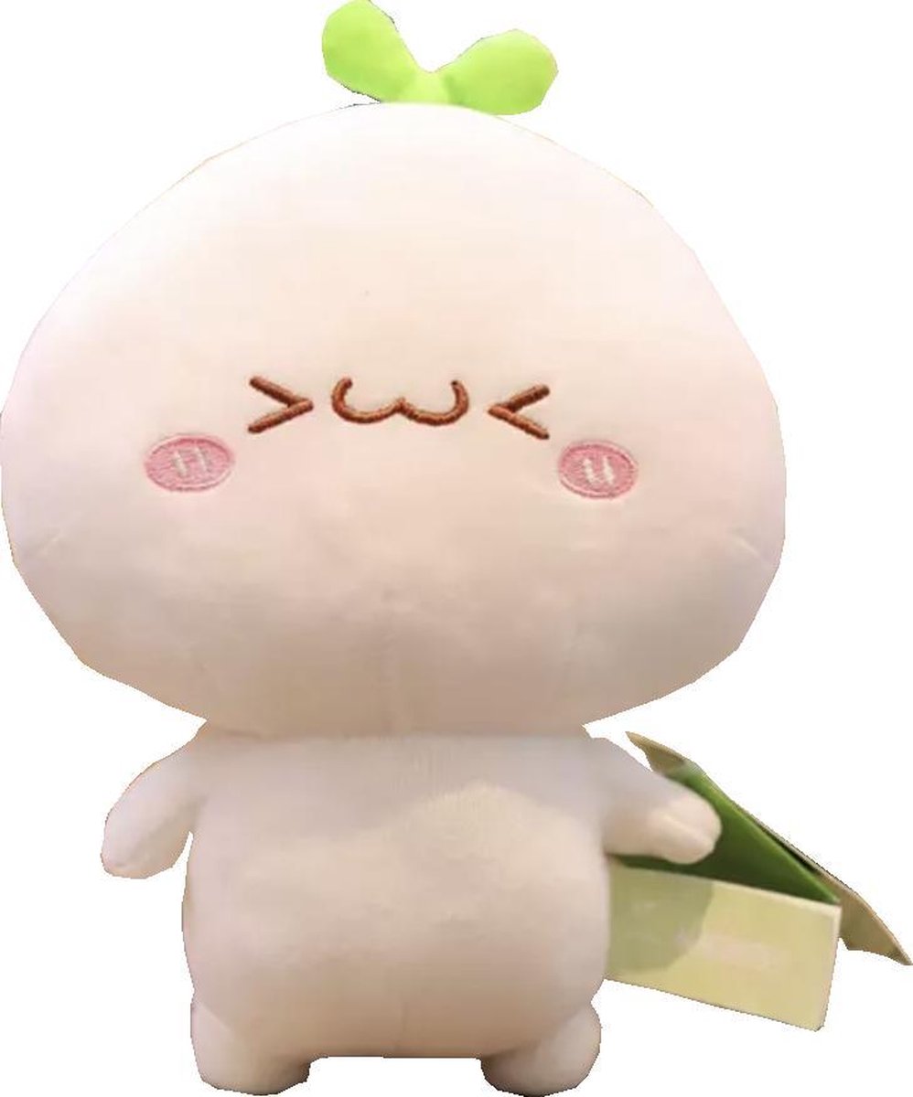 Kenjiro - Cute - White Dumpling/Radish - Plant - Knol - Plushy - Knuffel - 40 cm