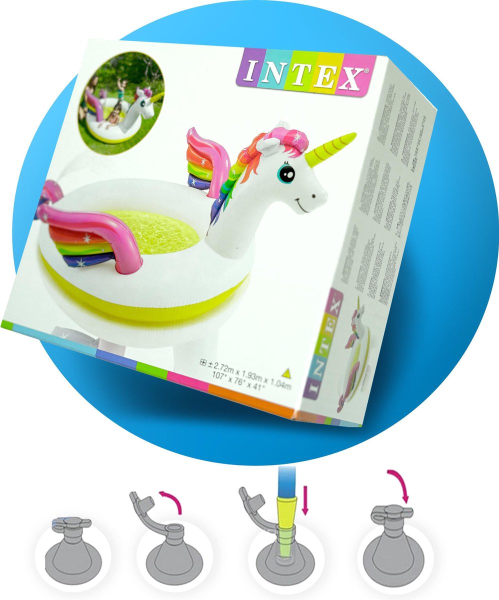 Zwembad opblaasbaar Intex eenhoorn: 272x193x104 cm
