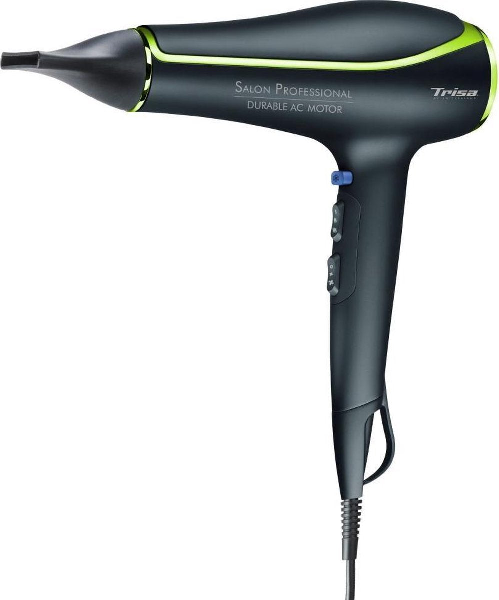 Trisa Salon Professional Föhn 2200W Zwart/Groen
