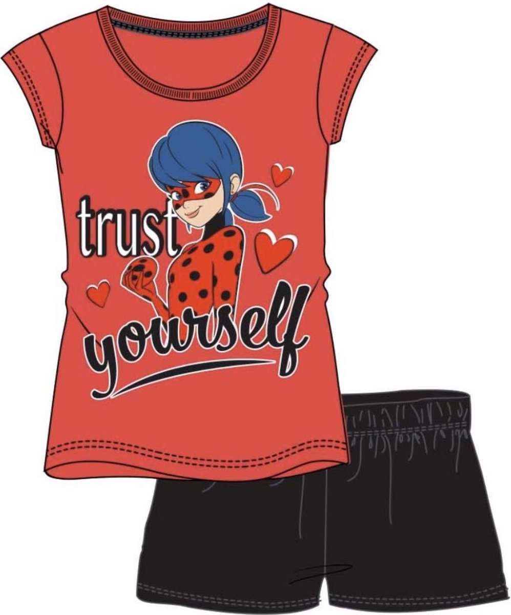 Miraculous ladybug - Pyjama - rood - zwart - maat 110 / 5 jaar