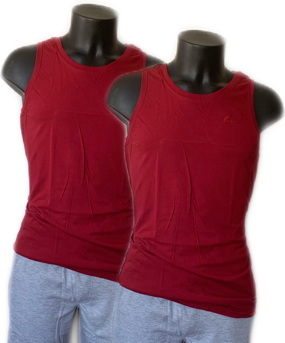 Embrator 2-pack mannen Tank-Top ronde hals donker rood XXL