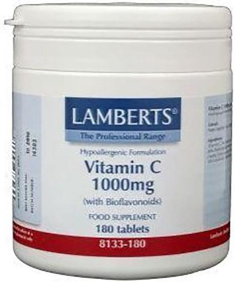 Lamberts Vitamine C met Bioflavonoïden - 1000 mg - 180 Tabletten - Vitaminen