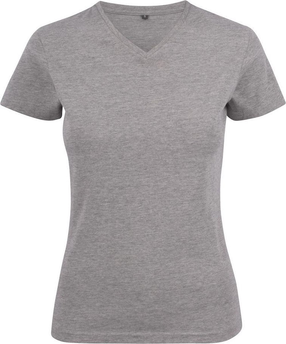 Printer T-shirt Heavy V-hals Lady 2264025 Grijs-Melange - Maat XL