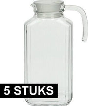5x Glazen schenkkan met handvat 1