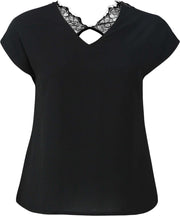Promiss - T-shirt met kant - Zwart