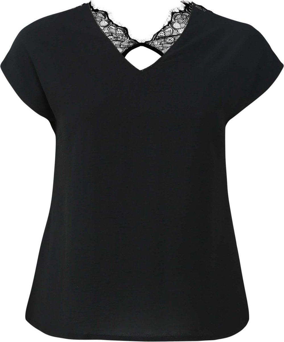 Promiss - T-shirt met kant - Zwart