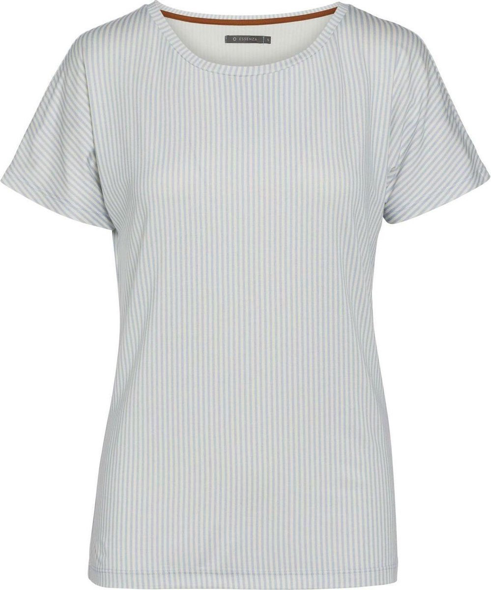 ESSENZA Ellen Striped Top Korte Mouw IJsblauw - S