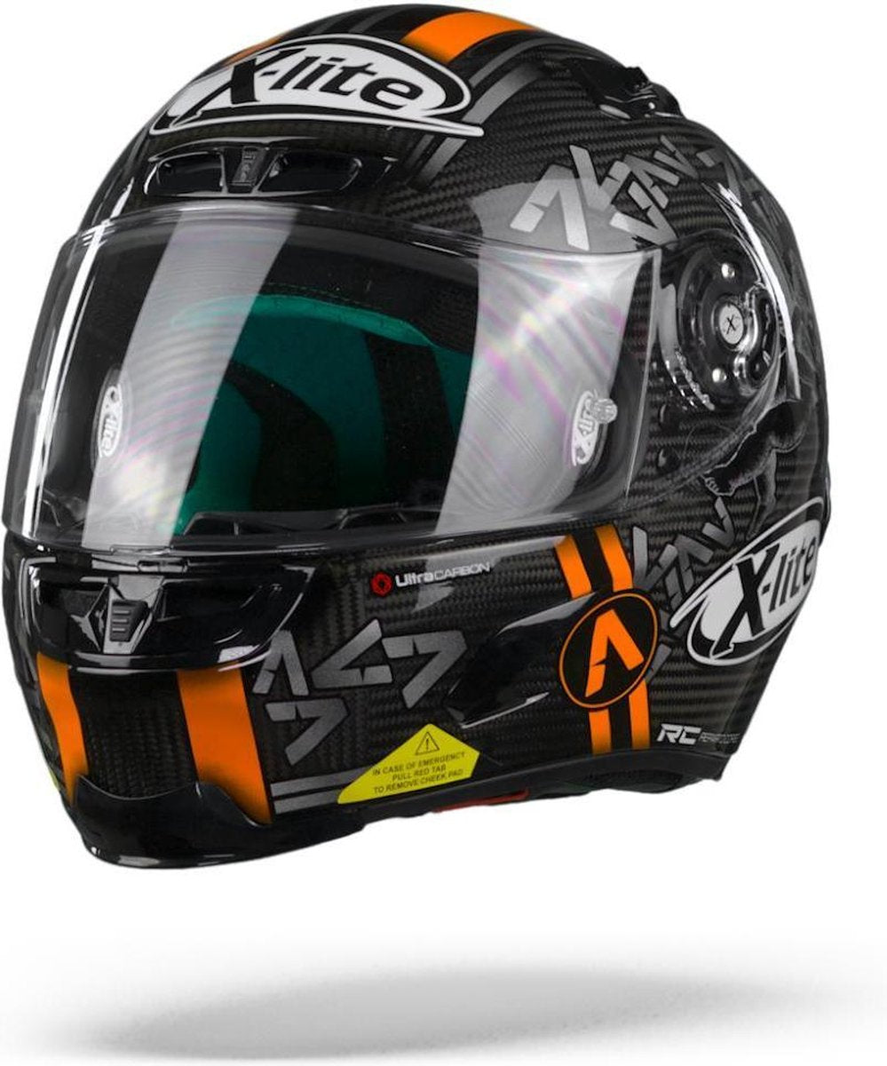 X-Lite X-803 Ultra carbon 52 Canet Carbon Black Anthracite Orange  Integraalhelm - Motorhelm - Maat L