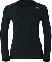 Odlo Bl Top Crew Neck L/S Active Warm Dames Thermoshirt - Black - Maat XS