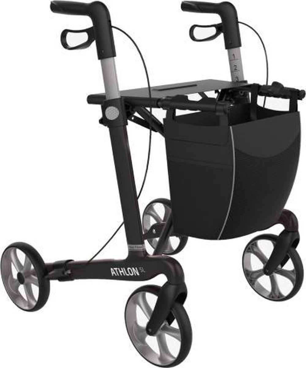 Athlon Carbon Rollator Zwart Medium - Zachte comfort banden
