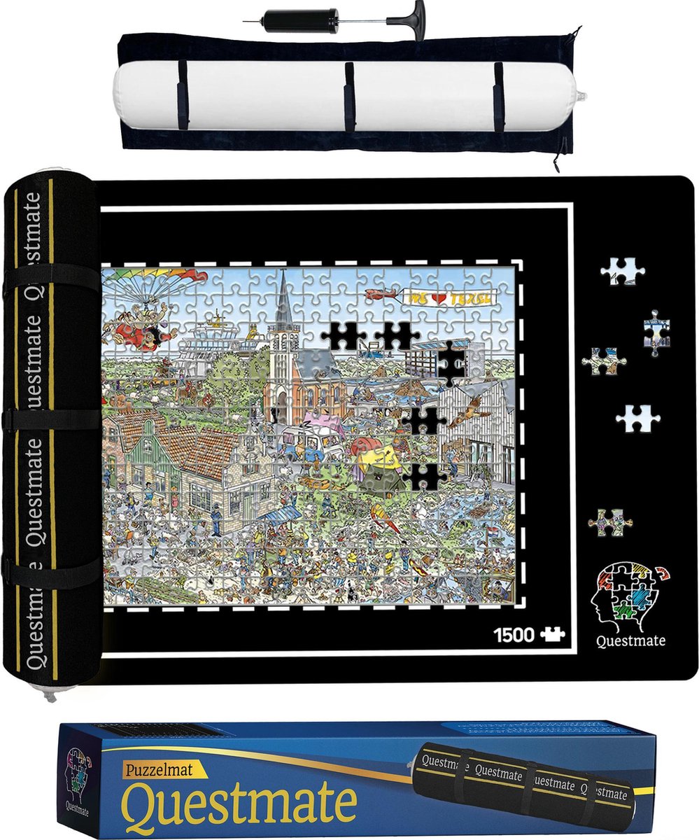Legpuzzel Puzzelmat met Indicatielijn - 2in1 Oprolbaar Puzzelkleed & Opbergsysteem Incl. Puzzelrol – Puzzel Mat 1500 Stukjes - Puzzelaccessoires - Portapuzzle