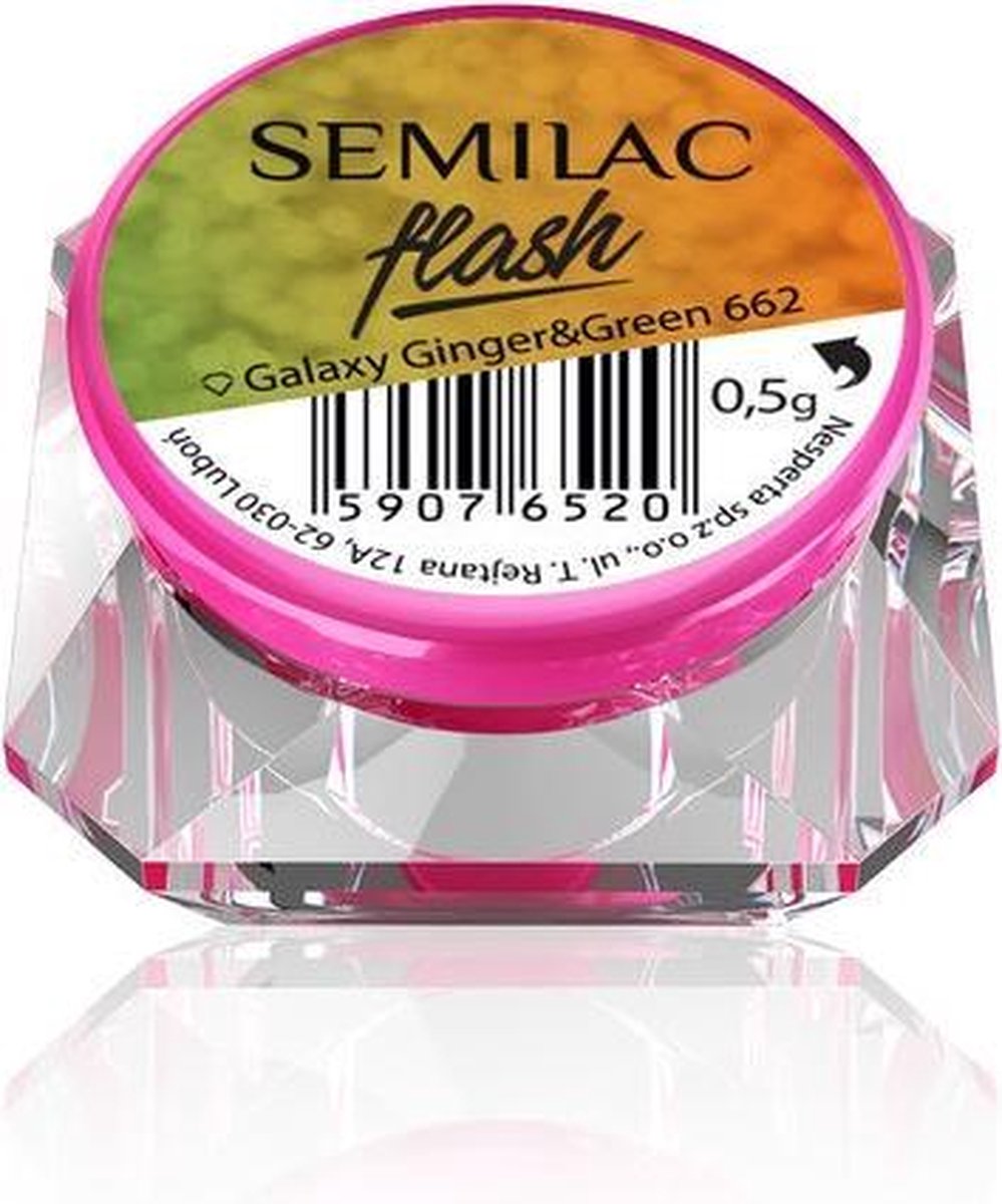 Semilac Flash Flakes Galaxy Ginger&Green 662