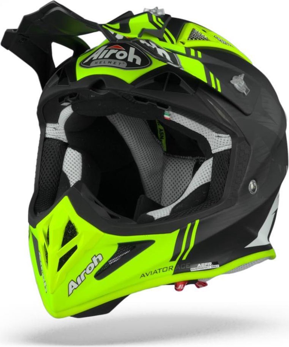 Airoh Aviator Ace Kybon Yellow Matt Motocross Crosshelm - Motorhelm - Maat XL