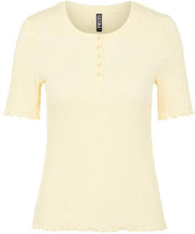 Pcluca Ss Half Placket Tee Bc 17112698 Almond Oil
